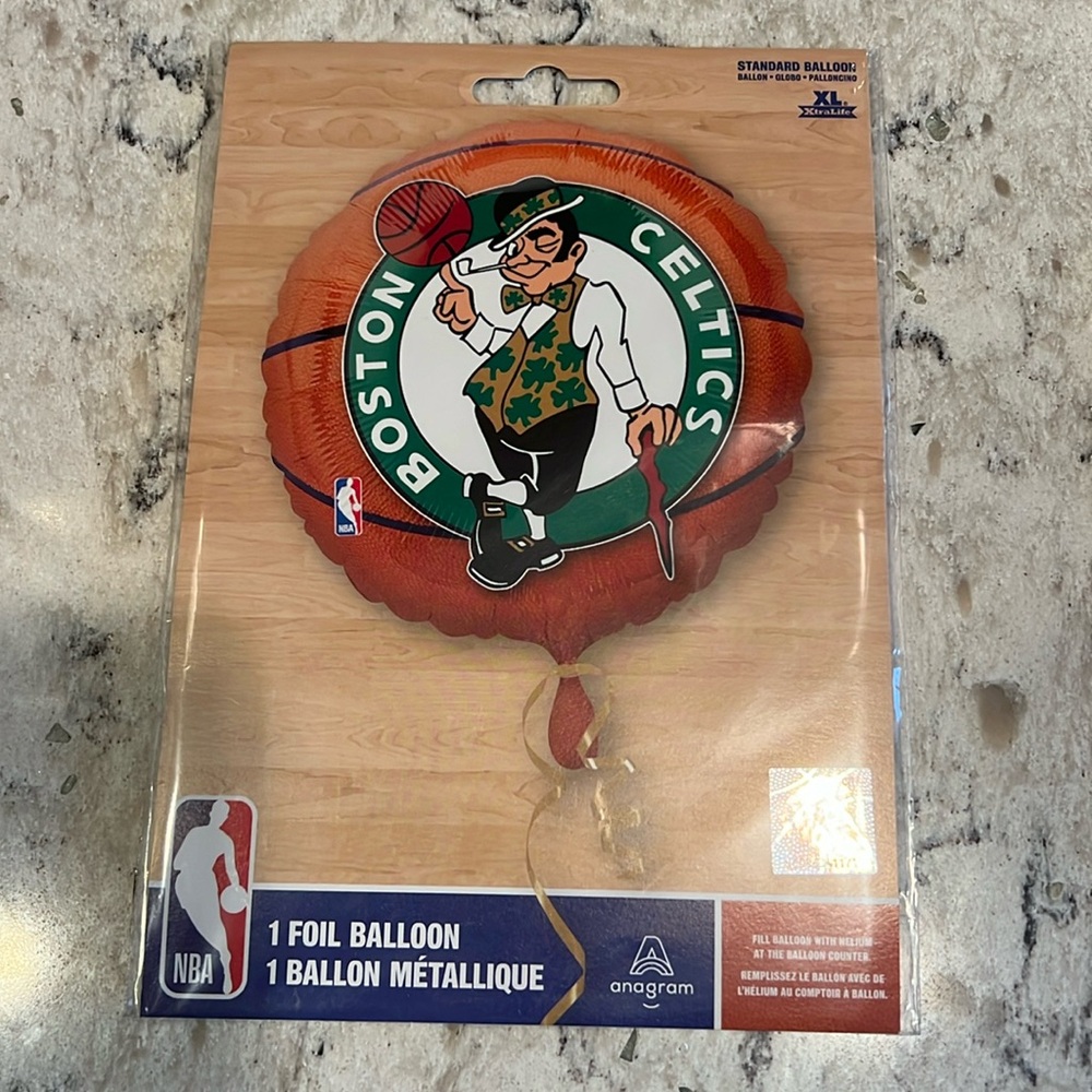 4/$14 Boston Celtics Foil Balloon, 18”, Can be filled with helium, NEW!